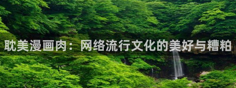 汗汗漫画阅读无限下拉式：耽美漫画肉：网络流行文化的美好与糟粕